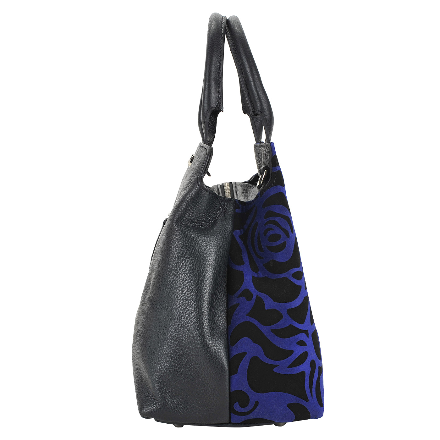 Вместительная кожаная сумка с цветочным узором Marina Creazioni 