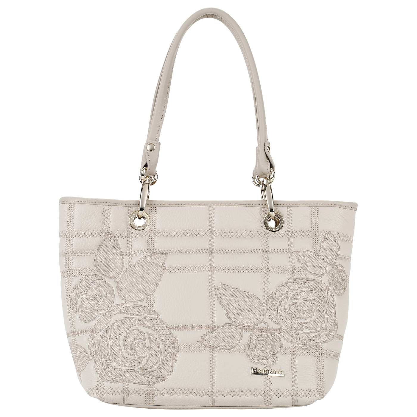 Marina Creazioni Кремовая сумка со съемными ручками