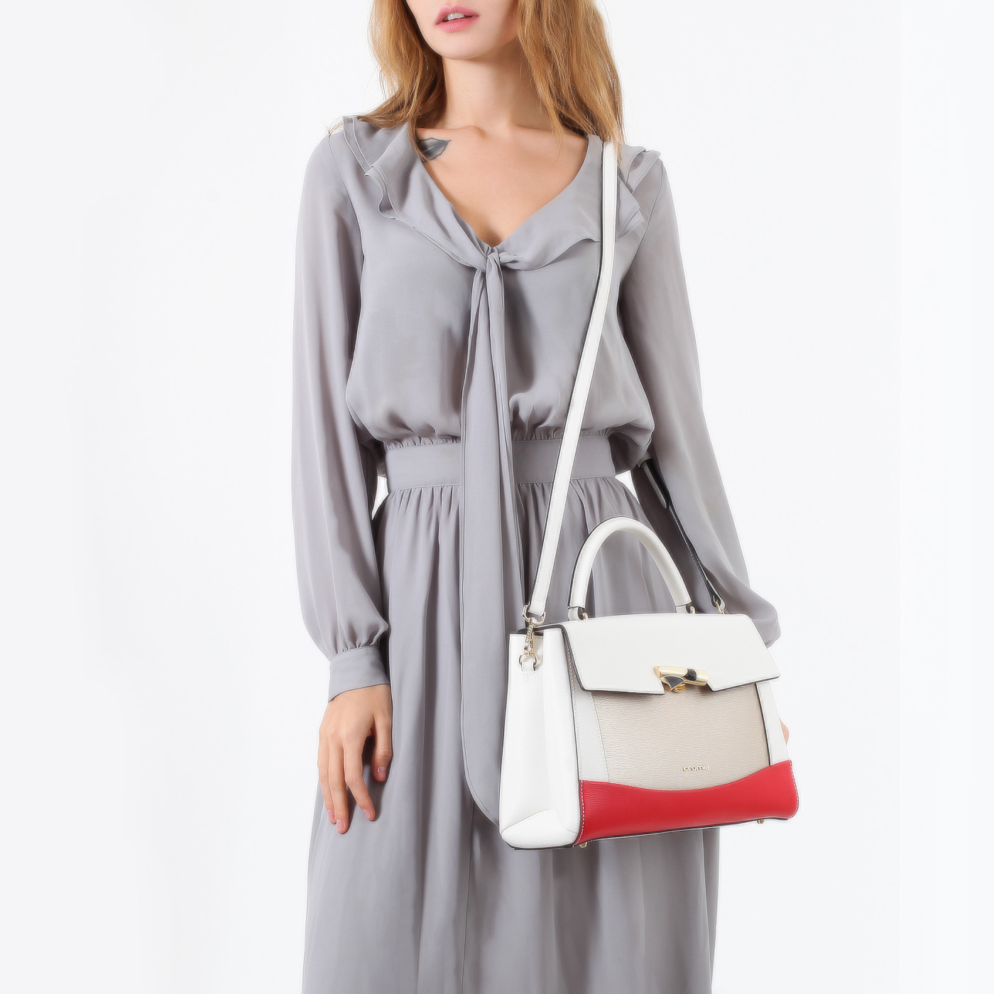 Тисненая сумка-сэтчел Cromia Kesi