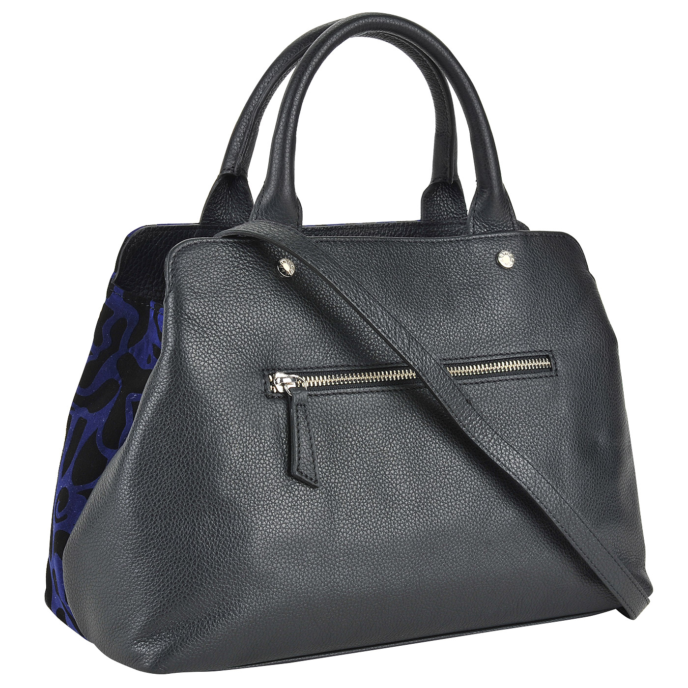 Вместительная кожаная сумка с цветочным узором Marina Creazioni 