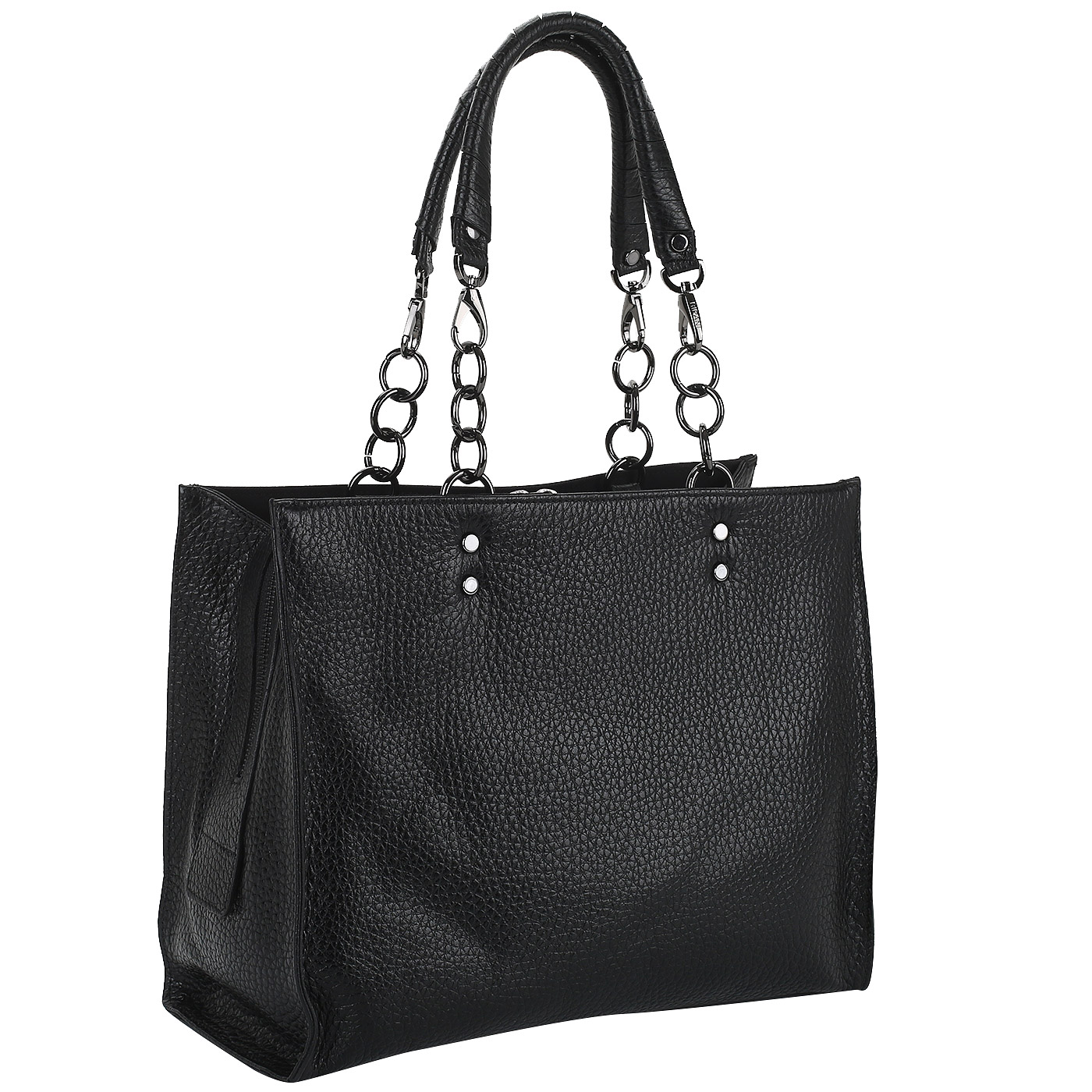 Сумка из черной зернистой кожи Ripani Avena