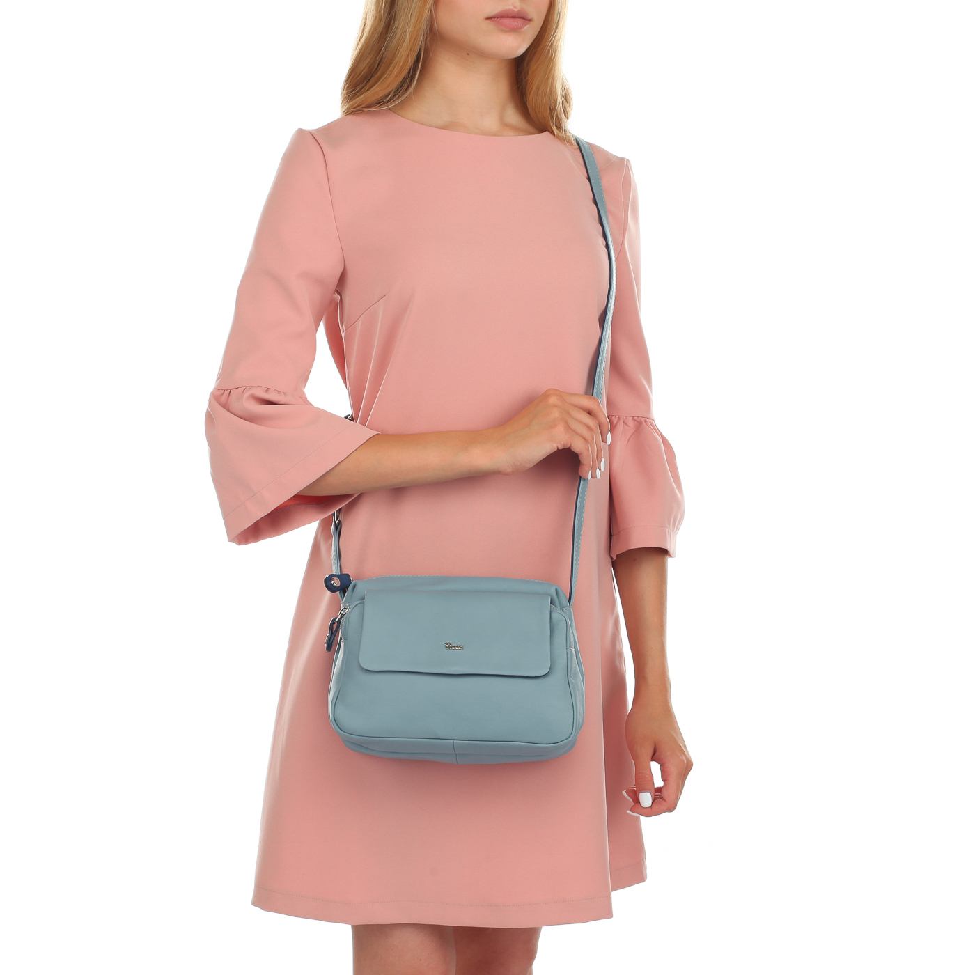 Кожаная сумочка с плечевым ремешком Bruno Rossi 