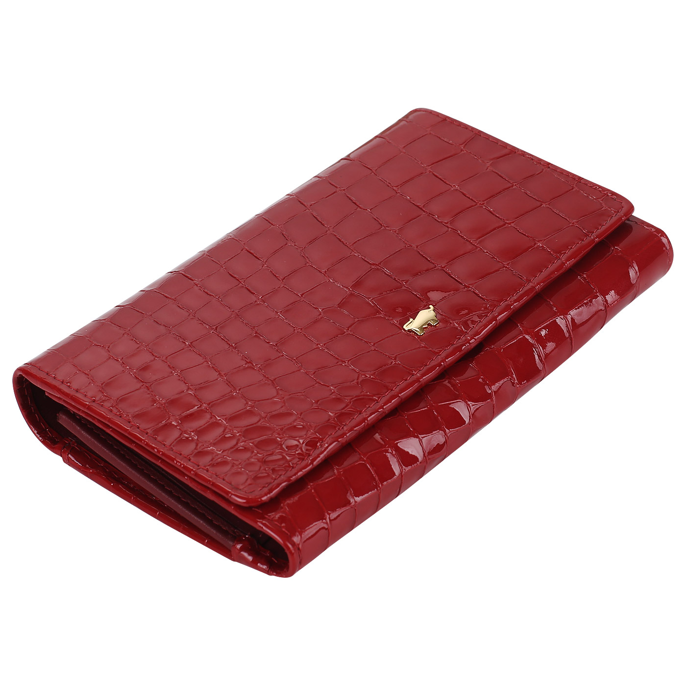 Красный кошелек на кнопке Braun Buffel Glanzcroko