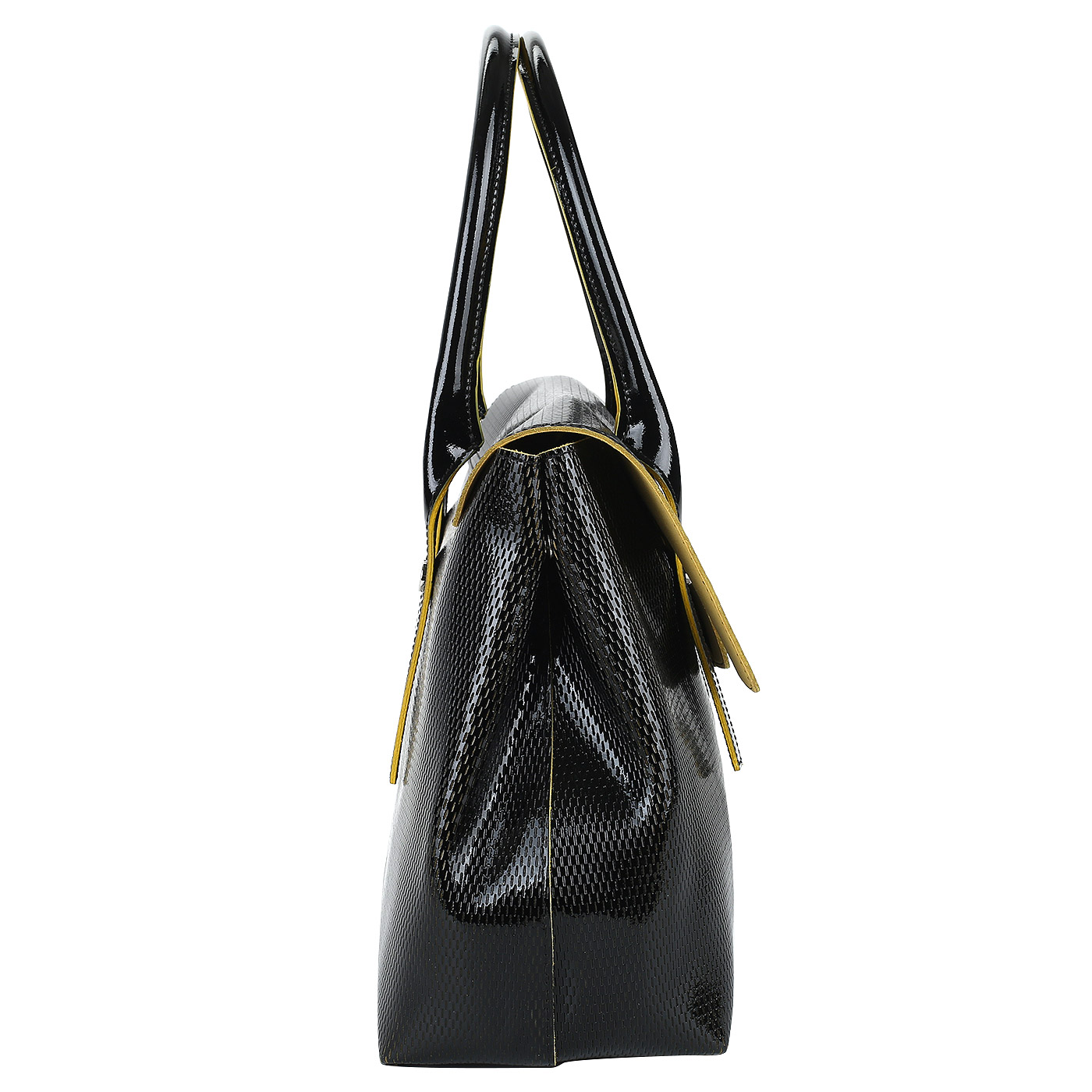 Лакированная сумка из черной кожи Ripani Glassa