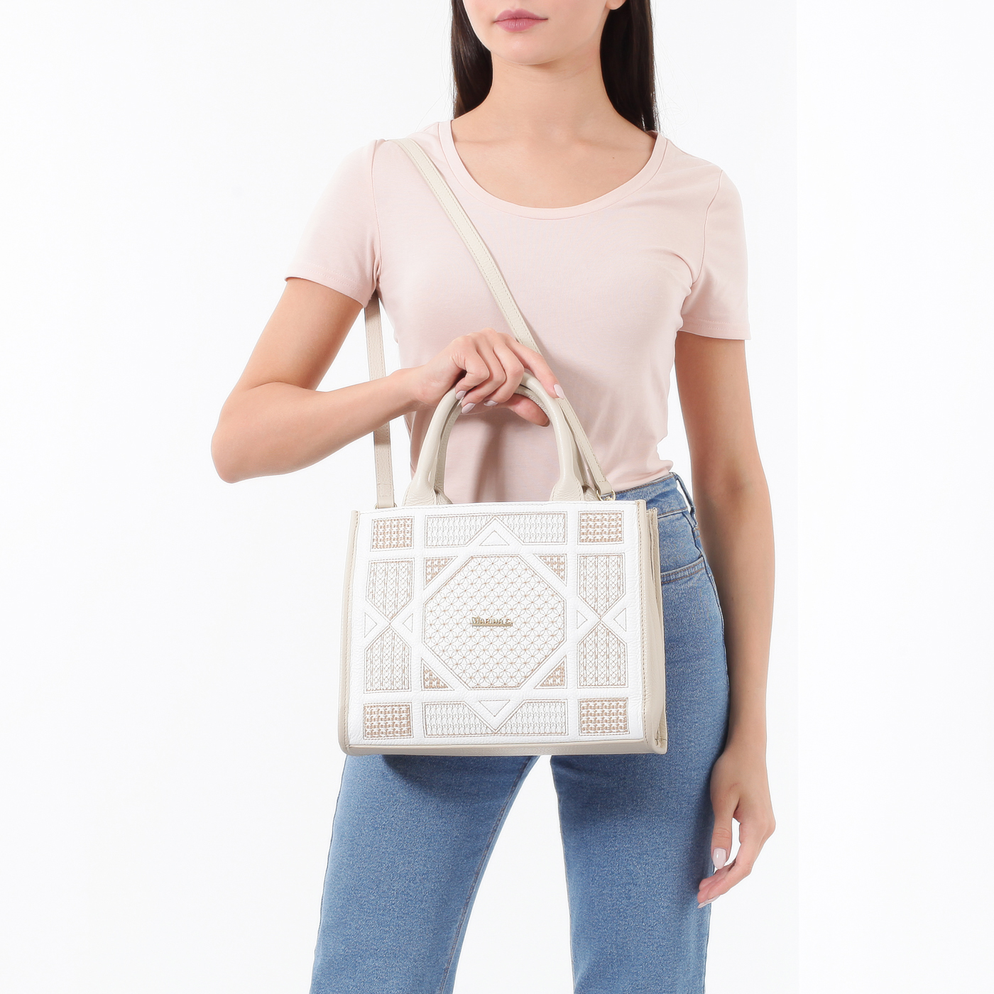 Кожаная сумка с двумя отделами Marina Creazioni 