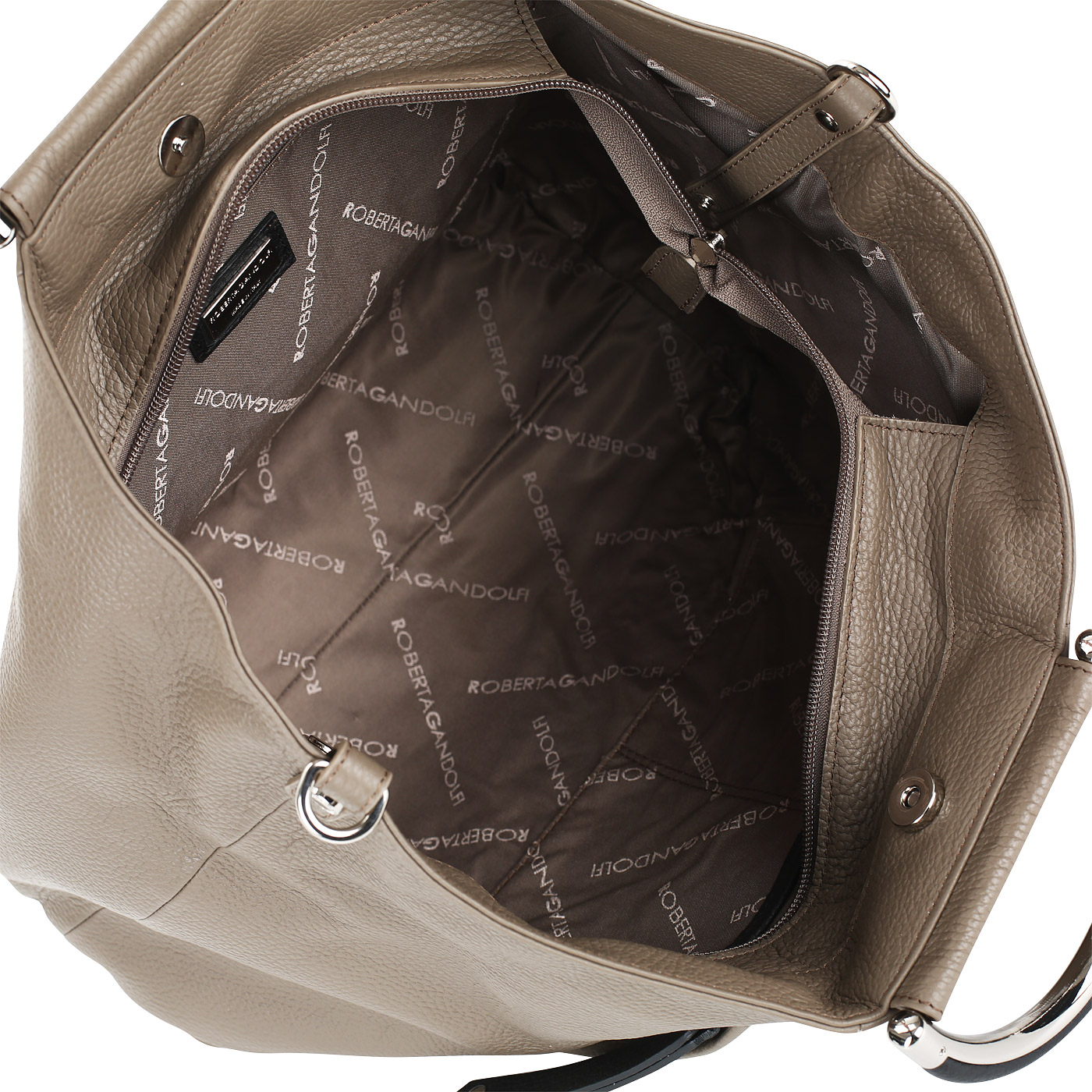 Мягкая кожаная сумка на молнии Roberta Gandolfi Canneloni