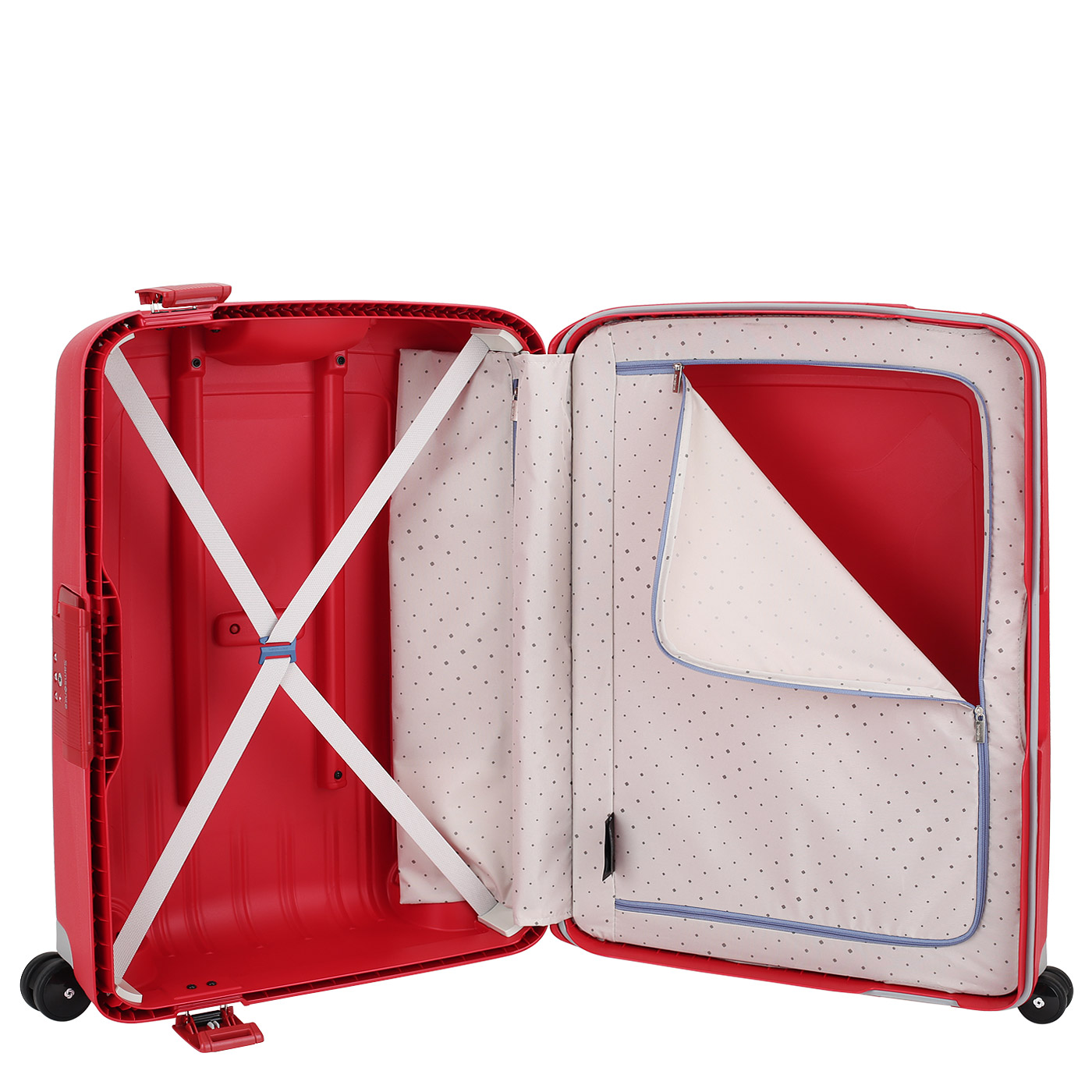 Вместительный чемодан из красного полипропилена Samsonite S’Cure