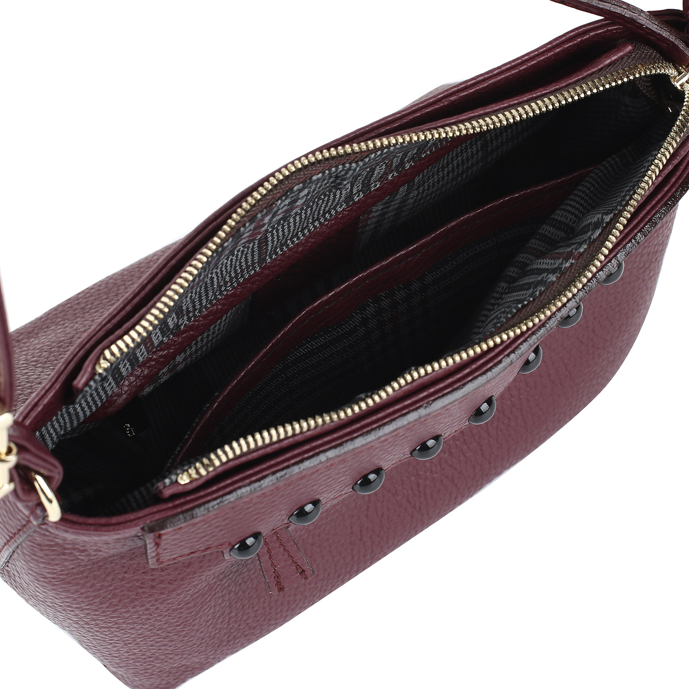 Бордовая кожаная сумочка Bruno Rossi 