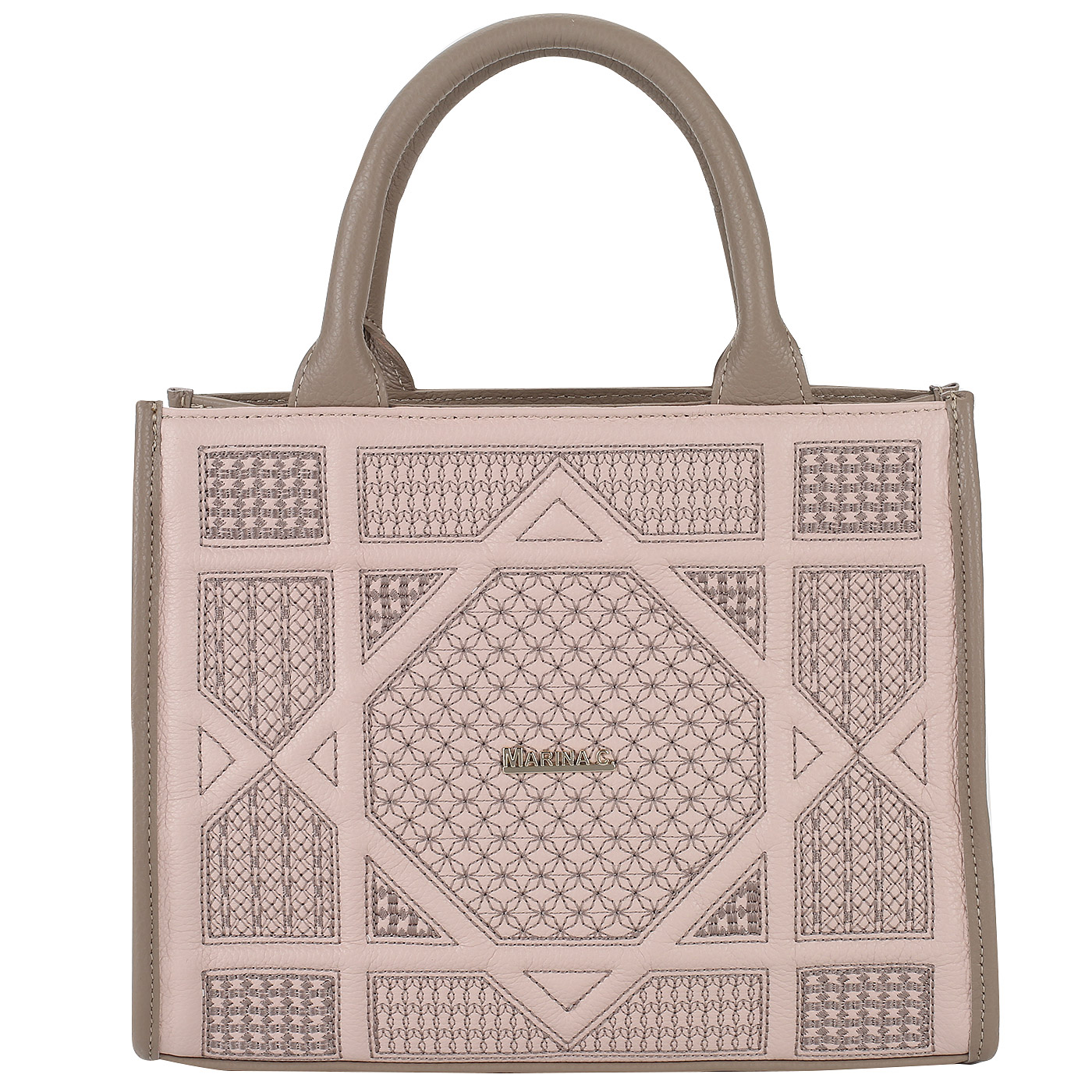 Marina Creazioni Кожаная сумка с вышивкой