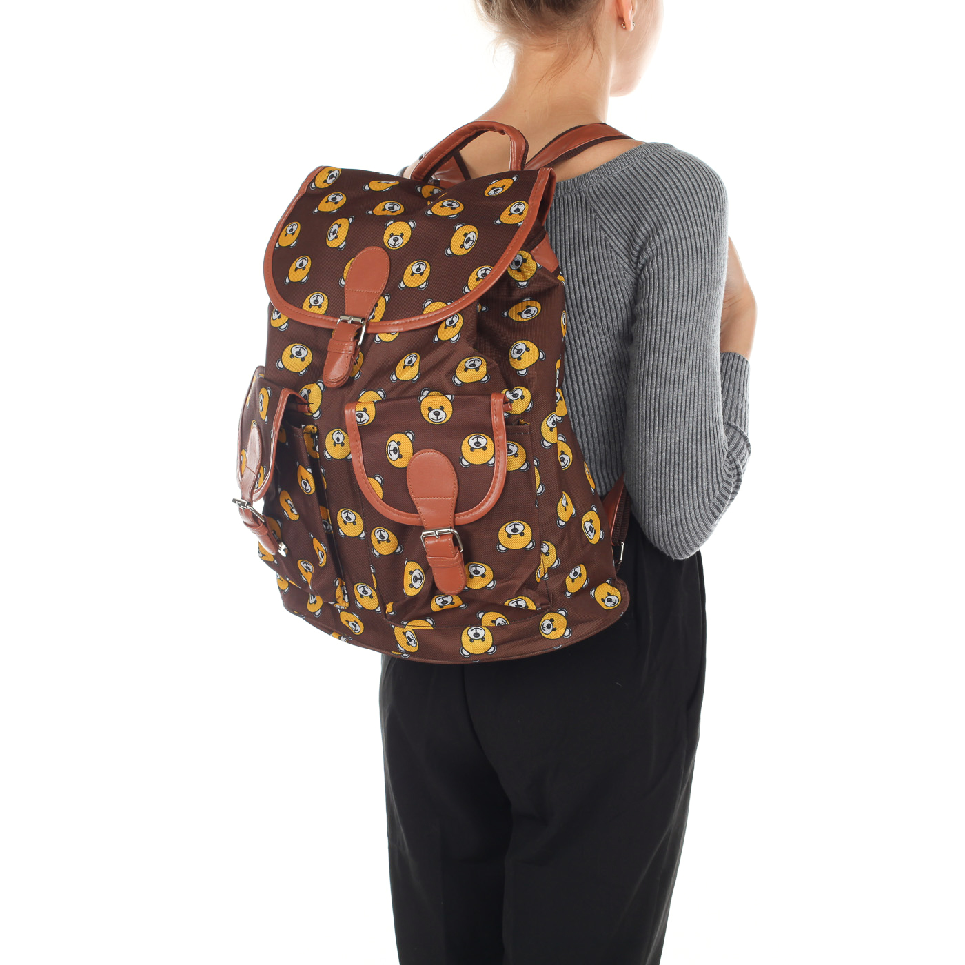 Вместительный детский тканевый рюкзак с принтом Creative 