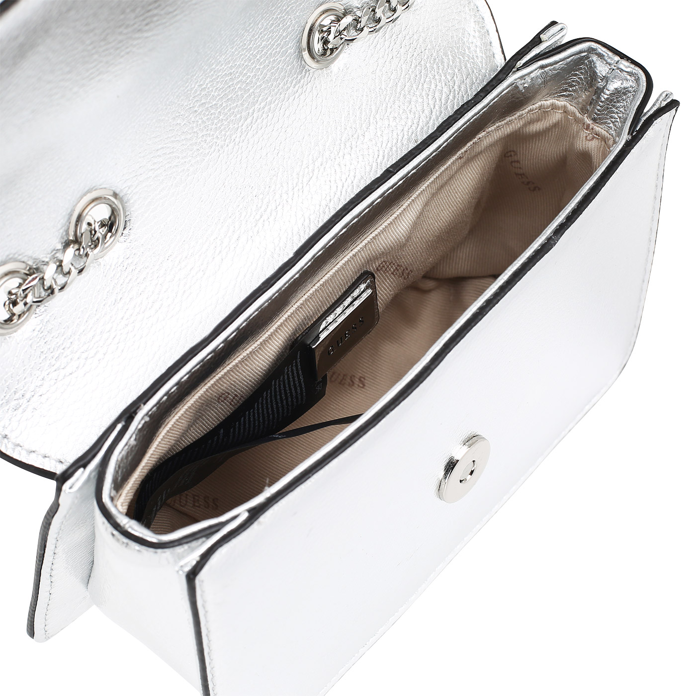 Серебристая сумочка Guess Lynda