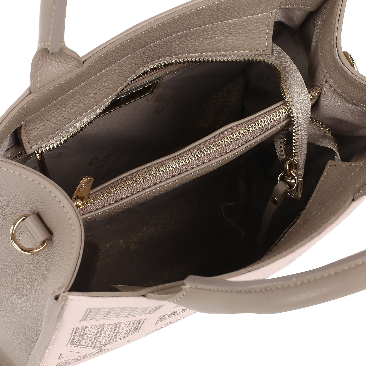 Кожаная сумка с вышивкой Marina Creazioni 