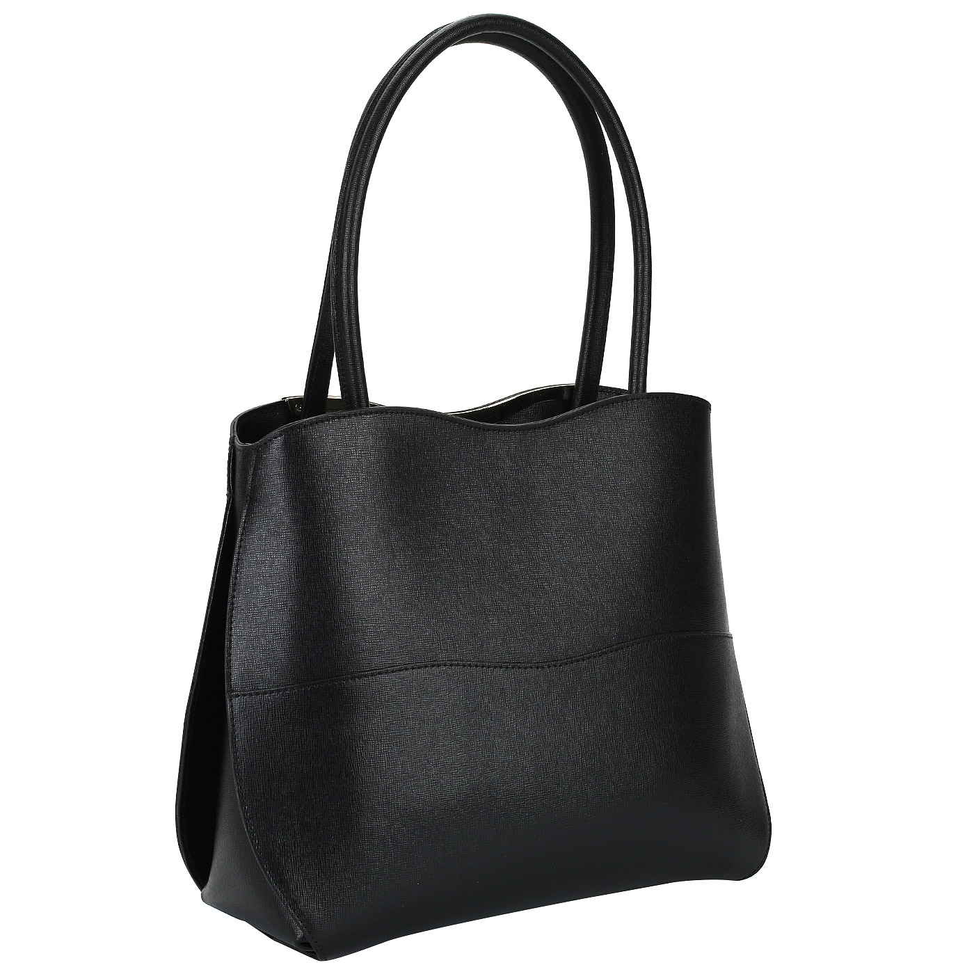 Аккуратная сумка из черного сафьяна Ripani Pralina