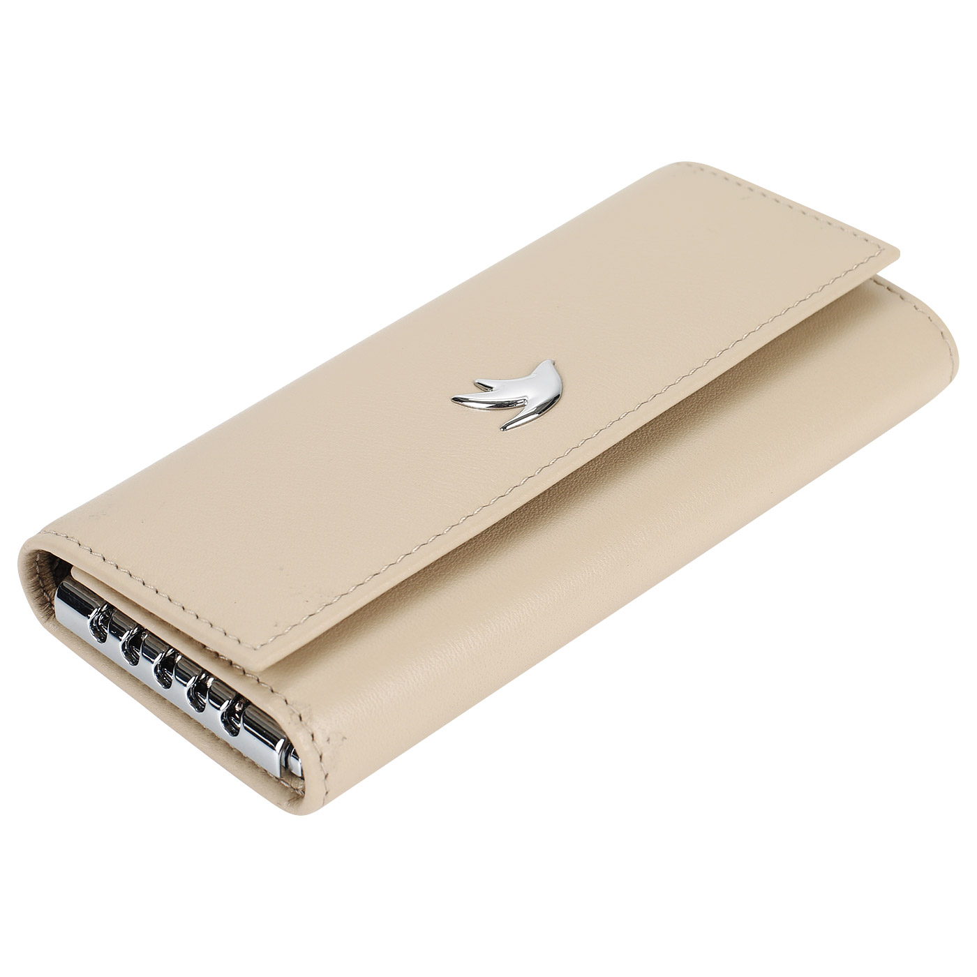 Бежевая визитница на кнопке Aurelli Luna tropico