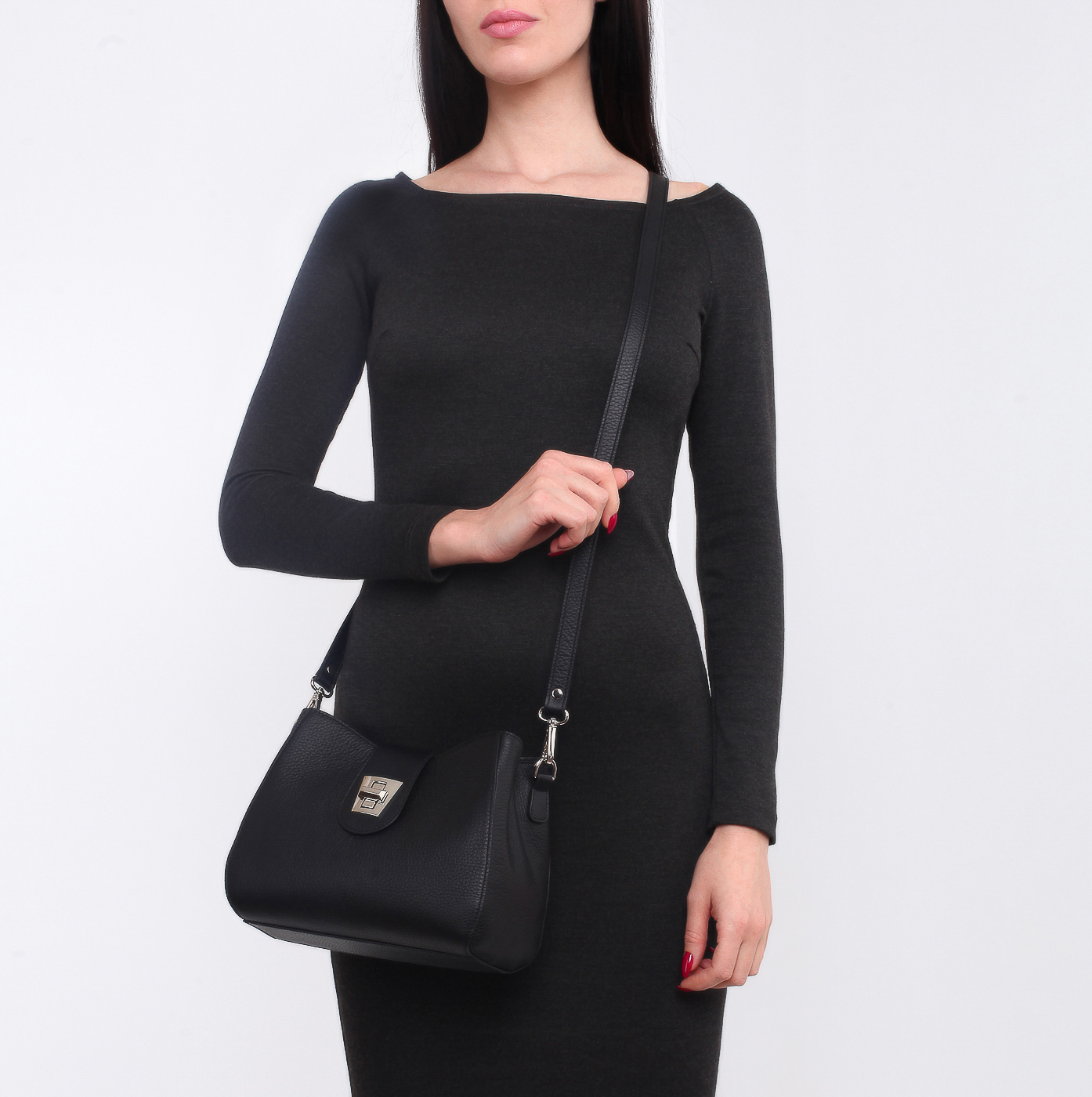 Кожаная сумочка со съемным ремешком Chatte Marseille