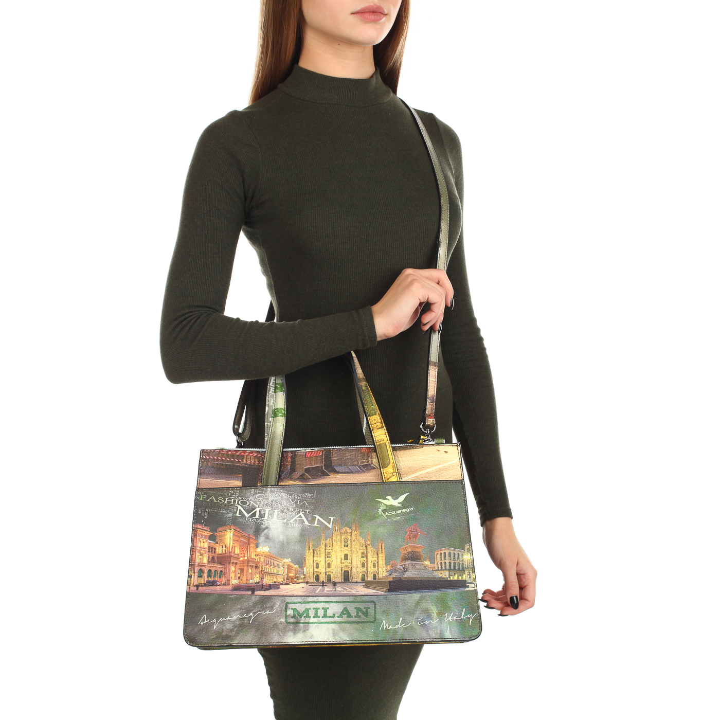 Сумка с тремя отделами Acquanegra Milan