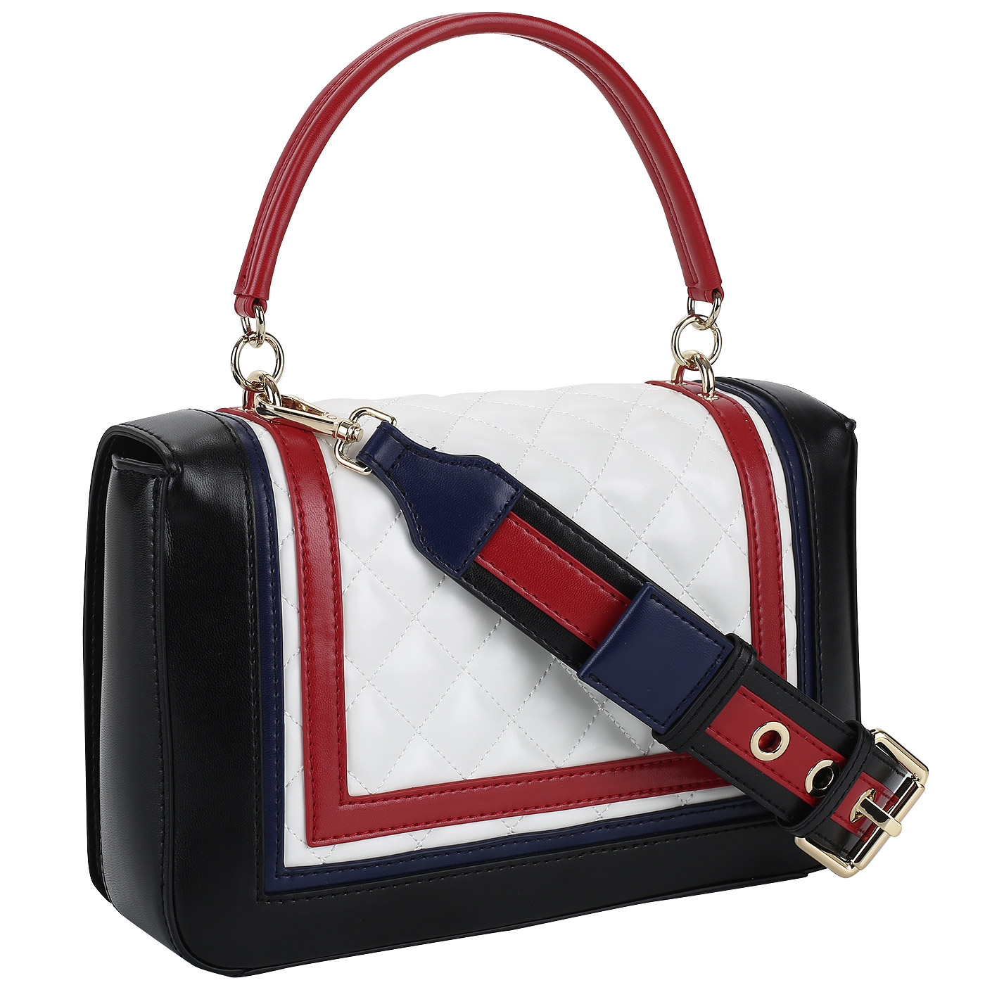 Сумка-мессенджер Love Moschino Striped Quilted