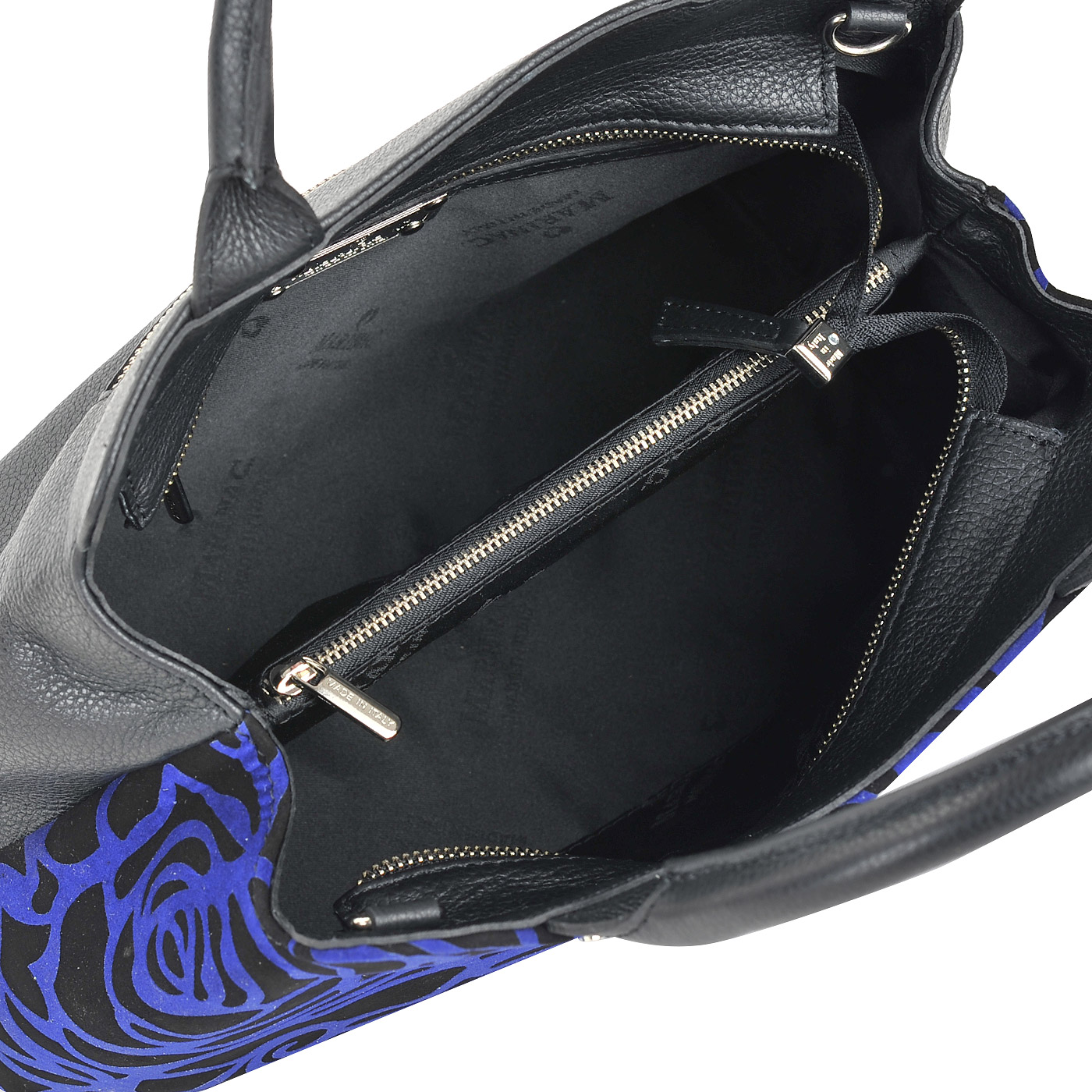 Вместительная кожаная сумка с цветочным узором Marina Creazioni 