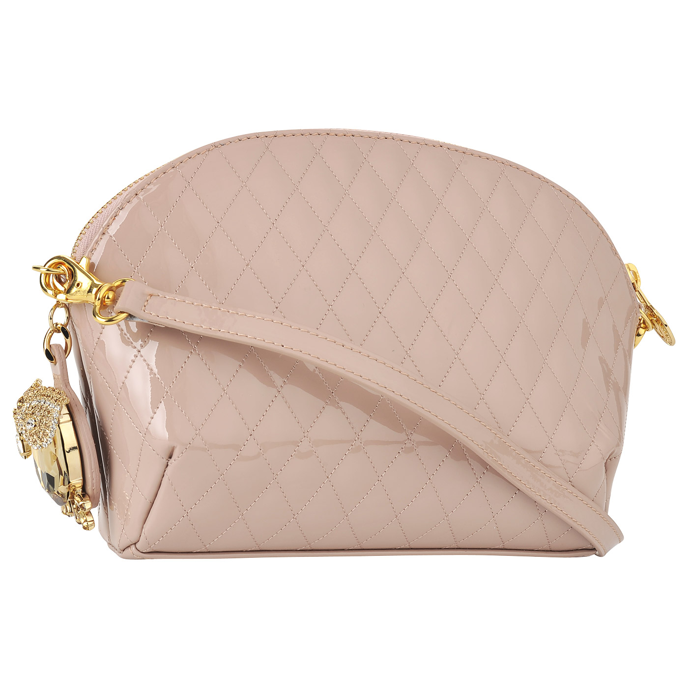 Кожаная лаковая сумочка с плечевым ремешком Valentino Orlandi 